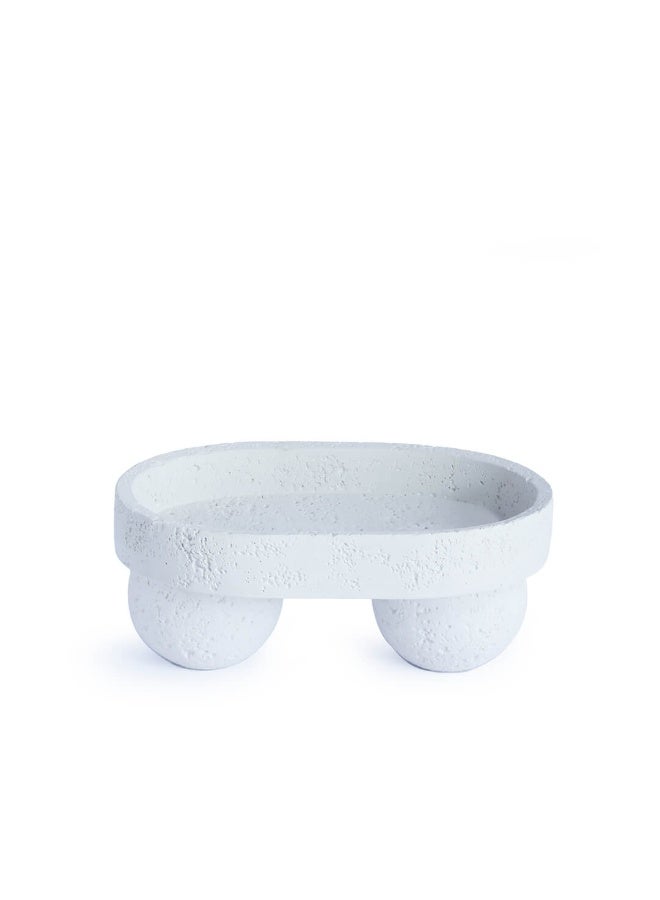 Si Bonne Natural Travertine Stone Round Bathtub Tray with Elevated Double-Leg Base – Bathroom Spa Caddy for Candles, Skincare, Soap and Decorative Display - Image 1